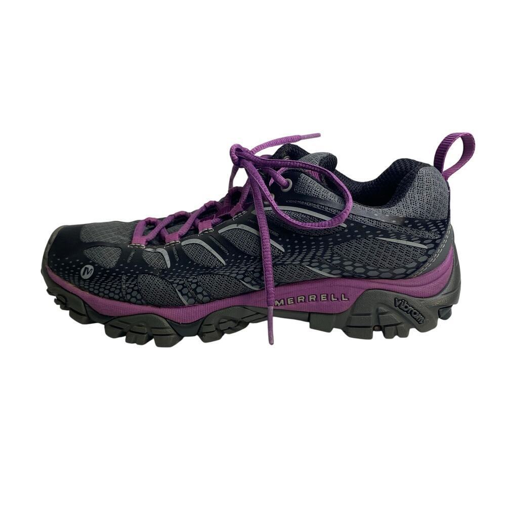 Merrell Vibram Womens Hiking Trail Running Shoes Black Purple Size 6